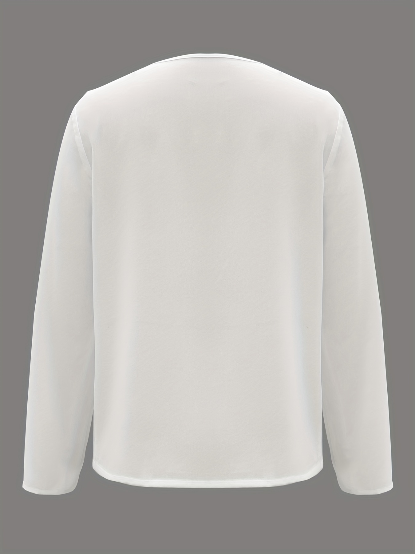 solid v neck blouse casual long sleeve blouse for spring fall womens clothing details 10